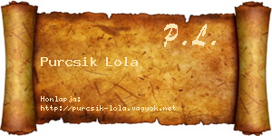 Purcsik Lola névjegykártya